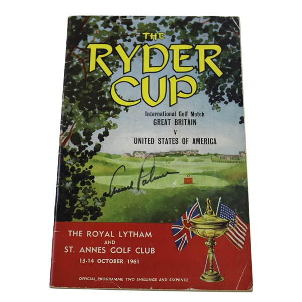 Arnold Palmer (x2) & Team USA Members Signed 1961 Ryder Cup Program JSA ALOA