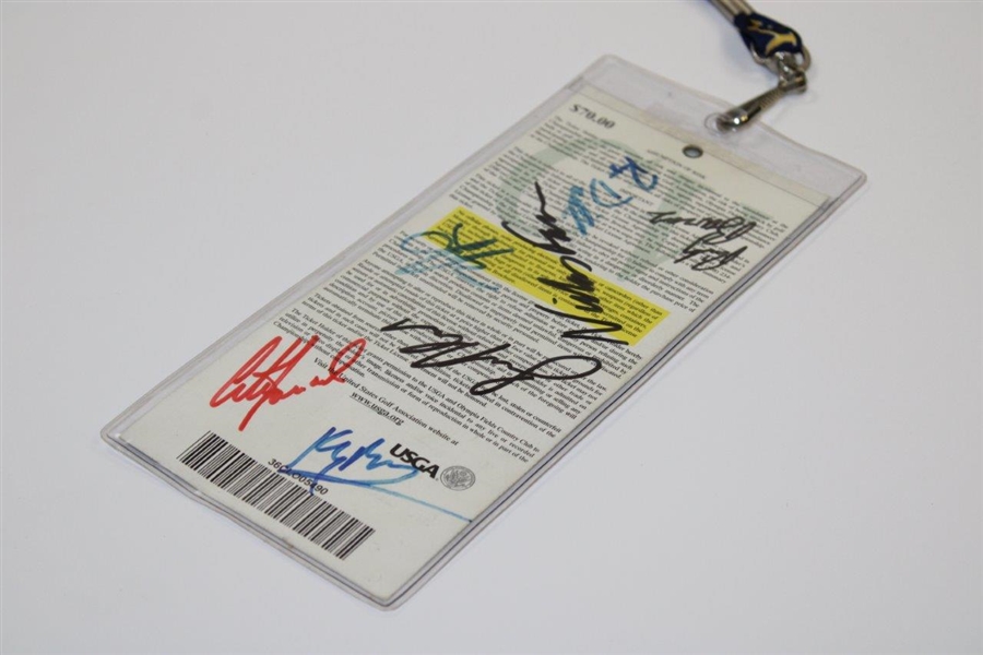 2003 US Open Olympic Fields Saturday Ticket w/11 Signatures & Phil Mickelson JSA ALOA