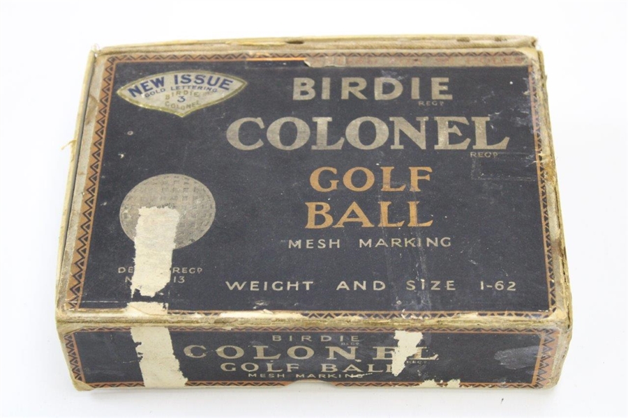 1920's Birdie Colonel Mesh Marking 1-62 Dozen Golf Ball Box
