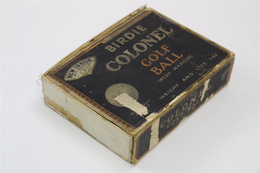 1920's Birdie Colonel Mesh Marking 1-62 Dozen Golf Ball Box
