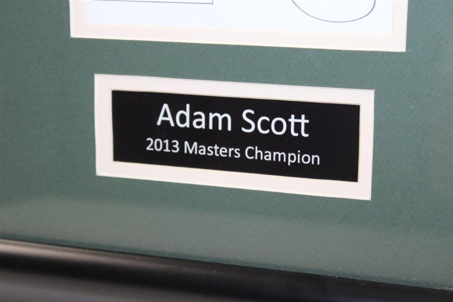 Adam Scott Signed Masters Scorecard Deluxe Presentation - Framed JSA ALOA