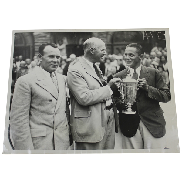 Champion Bobby Jones 1929 US Open at Winged Foot GC Trophy Ceremony Press Photo