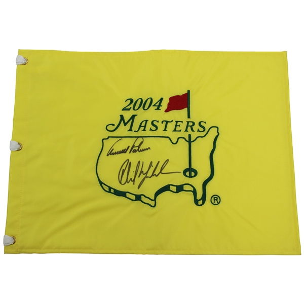 Arnold Palmer & Phil Mickelson Signed 2004 Masters Flag - Final & First JSA ALOA