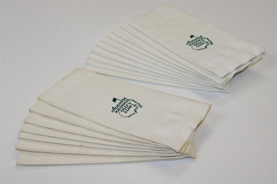 Group of Classic Augusta National Golf Club Logo Long Napkins