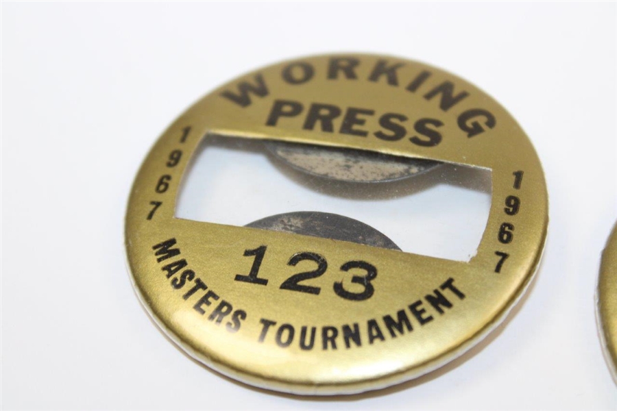 1967 & 1969 Masters Working Press Badges