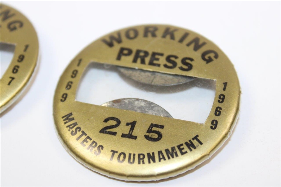 1967 & 1969 Masters Working Press Badges