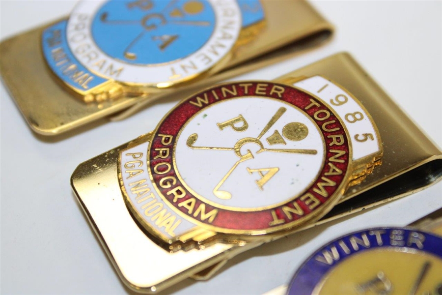 1982, 1985 & 1986 PGA Senior's Championship Contestant Badges/Clips