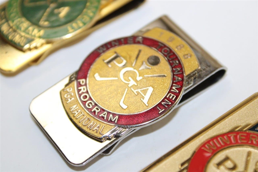 1987, 1988 & 1990 PGA Senior's Championship Contestant Badges/Clips