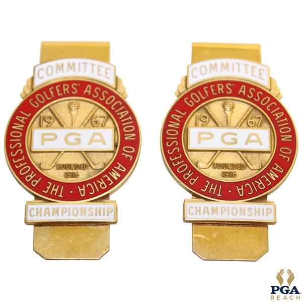 1967 PGA Championship at Columbine Country Club Committee Money Clips/Badges