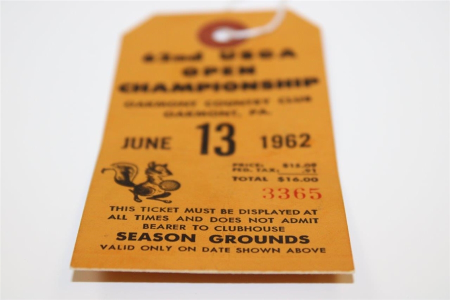 1962 US Open at Oakmont Ticket #3365 - Nicklaus First Win