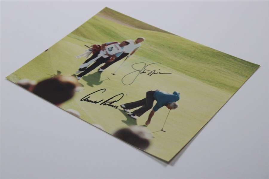 Arnold Palmer & Jack Nicklaus Signed 1986 Skins Game Photo JSA ALOA