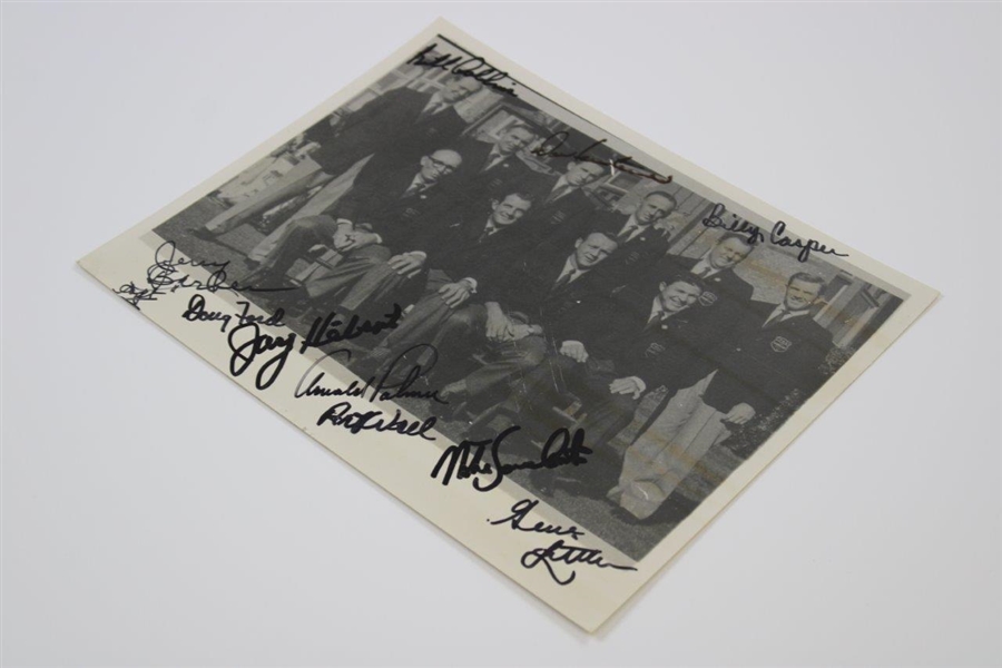 Arnold Palmer & 1961 US Champion Ryder Cup Team Signed 8x10 Photo JSA ALOA