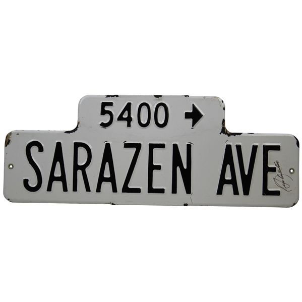 Sarazen Avenue Street Sign with Vintage 1980's Seve Ballesteros Signature JSA ALOA