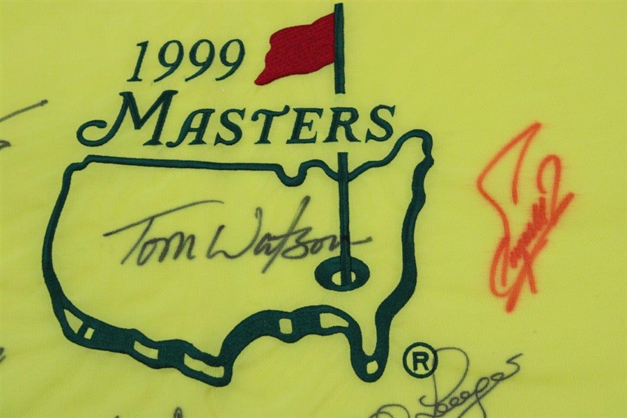 Watson, Crenshaw, Casper, Langer, Zoeller & Lyle Signed 1999 Masters Flag JSA ALOA