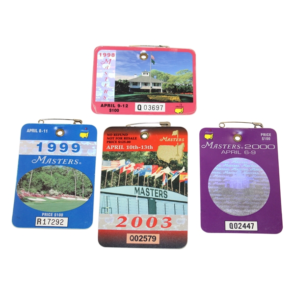 1998, 1999, 2000 & 2003 Masters Tournament SERIES Badges