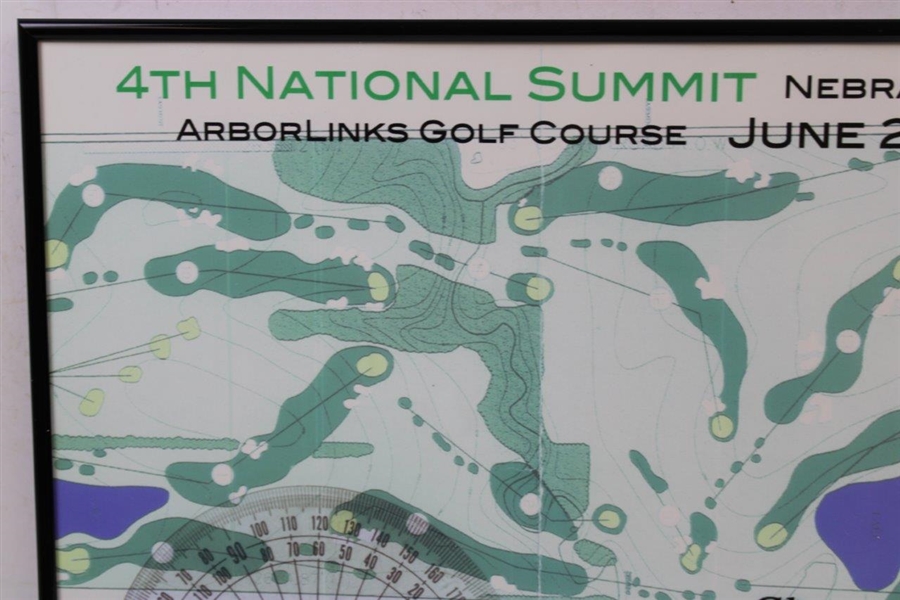 Arnold Palmer Signed 2002 National Summit at Arbor Links GC Map - Framed JSA ALOA