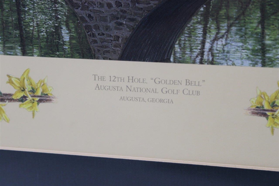 1999 Augusta National Golf Club The 12th Hole Golden Bell' Linda Hartough Print - Framed