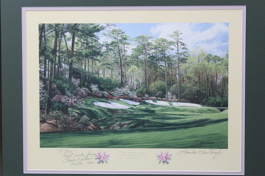 1999 Augusta National Golf Club The 13th Hole Azalea' Linda Hartough Print - Framed