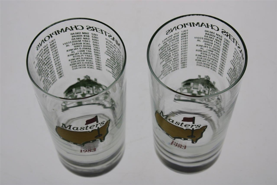 Two (2) 1983 Masters Tournament Commemorative Drinking Glasses