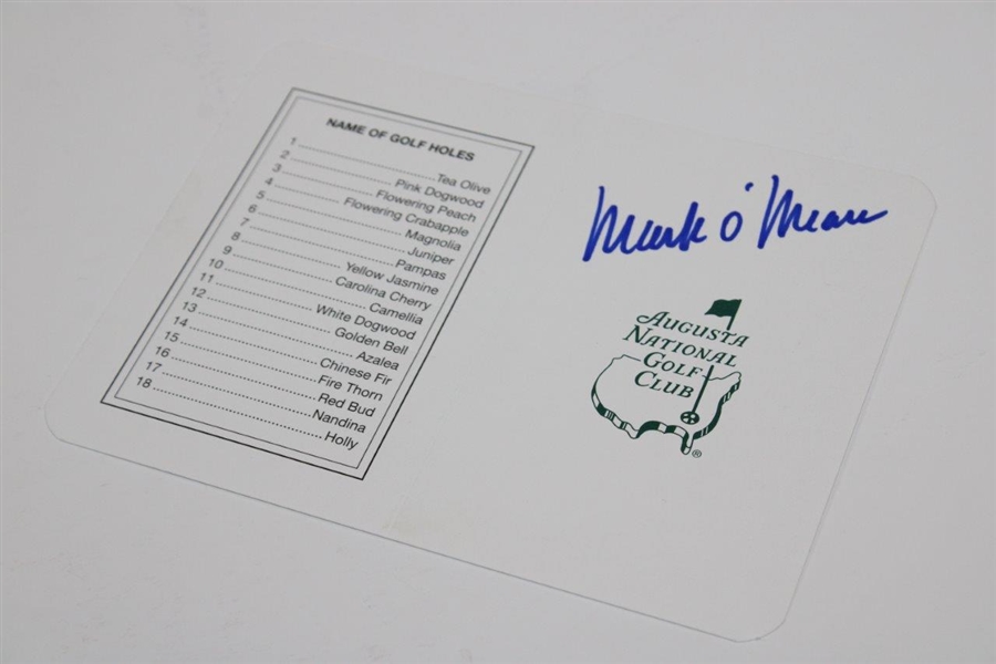 Mark O' Meara Signed Augusta Scorecard with Signed Golf Card JSA ALOA