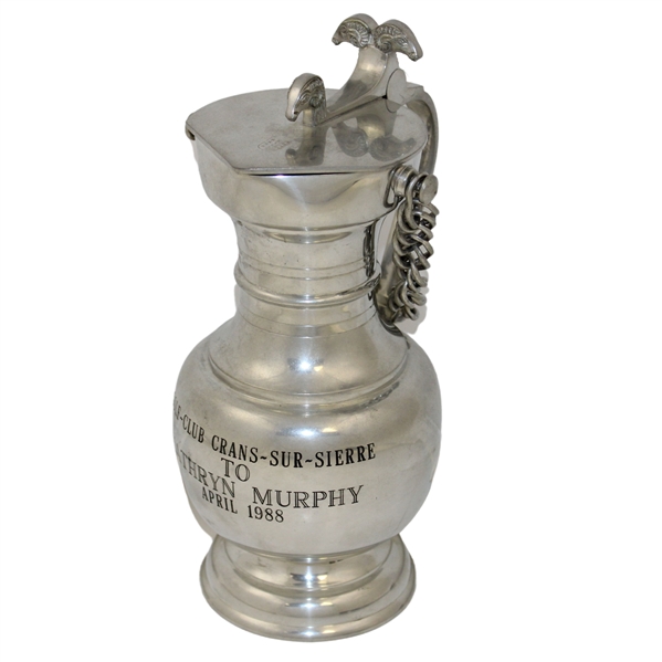 Golf-Club Crans-Sur-Sierre Pitcher Trophy to Augusta National GC's Kathryn Murphy - April 1988
