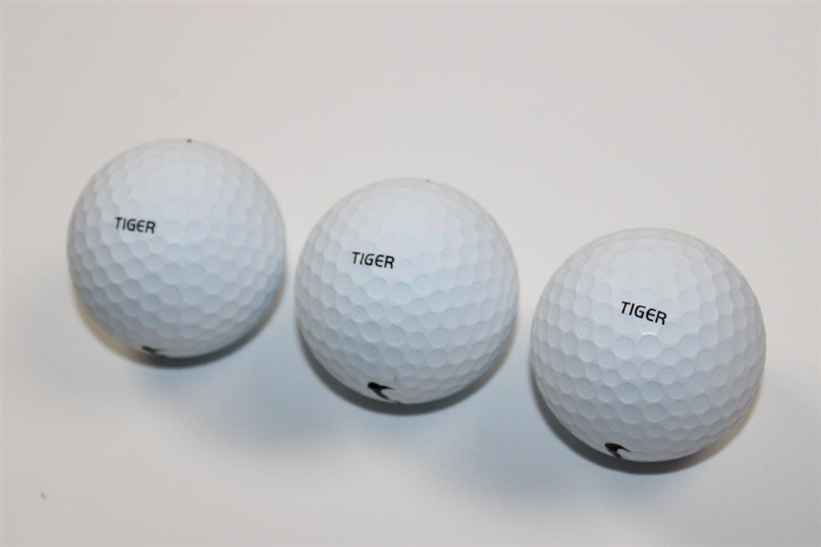 Tiger Woods Sleeve of Three Prototype Nike Tiger Tour Accuracy TW Golf Balls