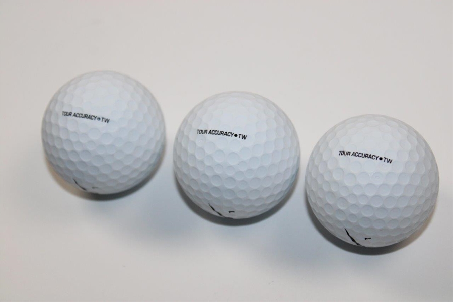 Tiger Woods Sleeve of Three Prototype Nike Tiger Tour Accuracy TW Golf Balls