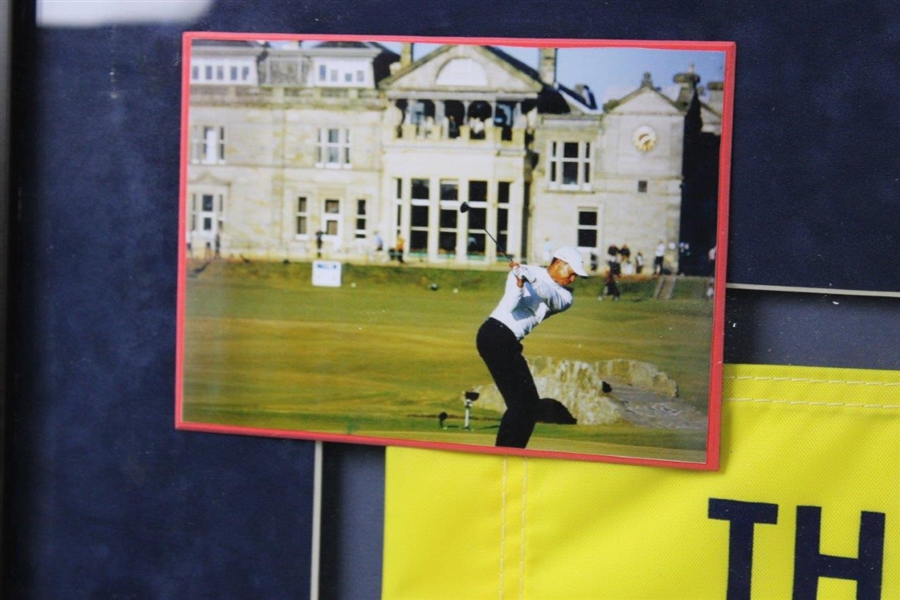 Tiger Woods & Jack Nicklaus Ltd Ed Signed 2005 OPEN at St Andrews Flag UDA #BAK35874