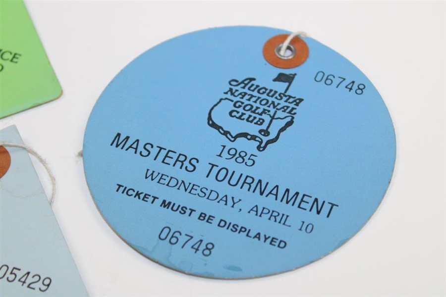 1983, 1985 & 1986 Masters Tournament Wednesday Par-3 Tickets