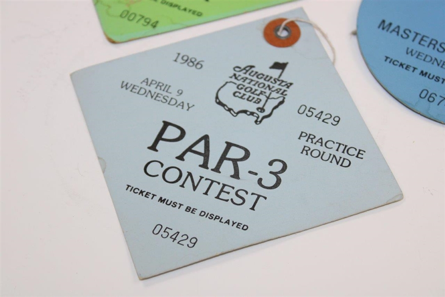 1983, 1985 & 1986 Masters Tournament Wednesday Par-3 Tickets