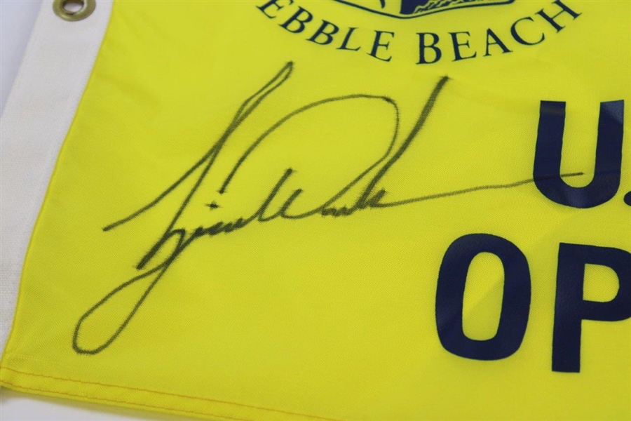 Tiger Woods Signed 2000 US OPEN at Pebble Beach Screen Flag JSA ALOA