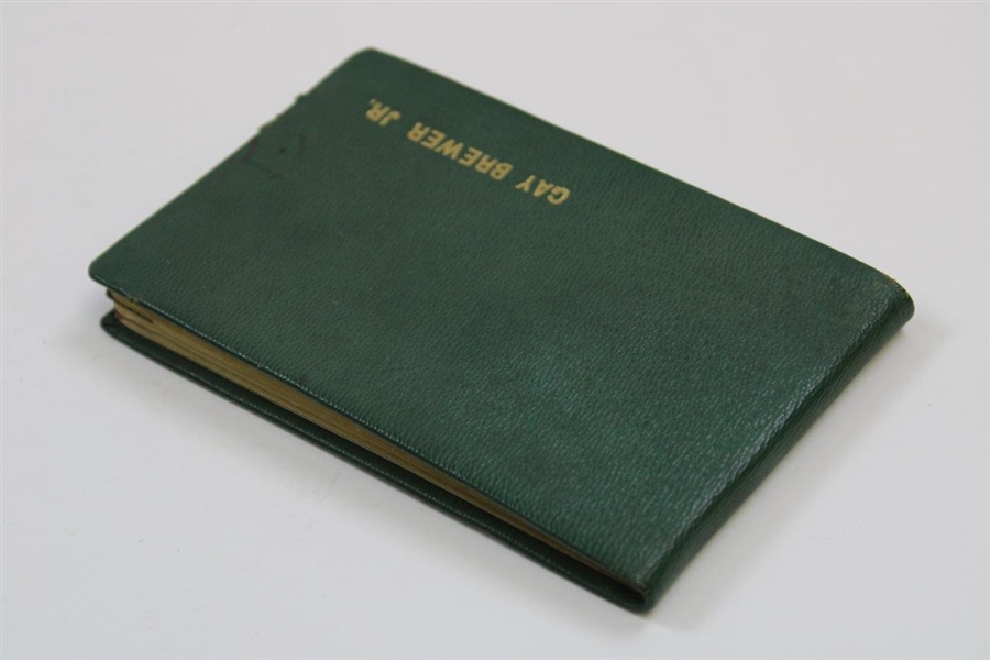 1967 Champion Gay Brewer's 1967 Masters Tournament Address Book Gift