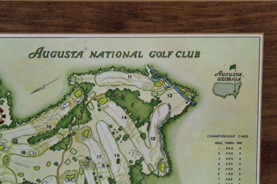 Gay Brewer's 1968 Augusta National Masters Players Gift Layout Plaque 