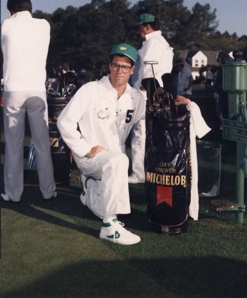 1987 Masters Tournament Caddie Worn FootJoy Shoes w/Augusta National GC Bag Towel