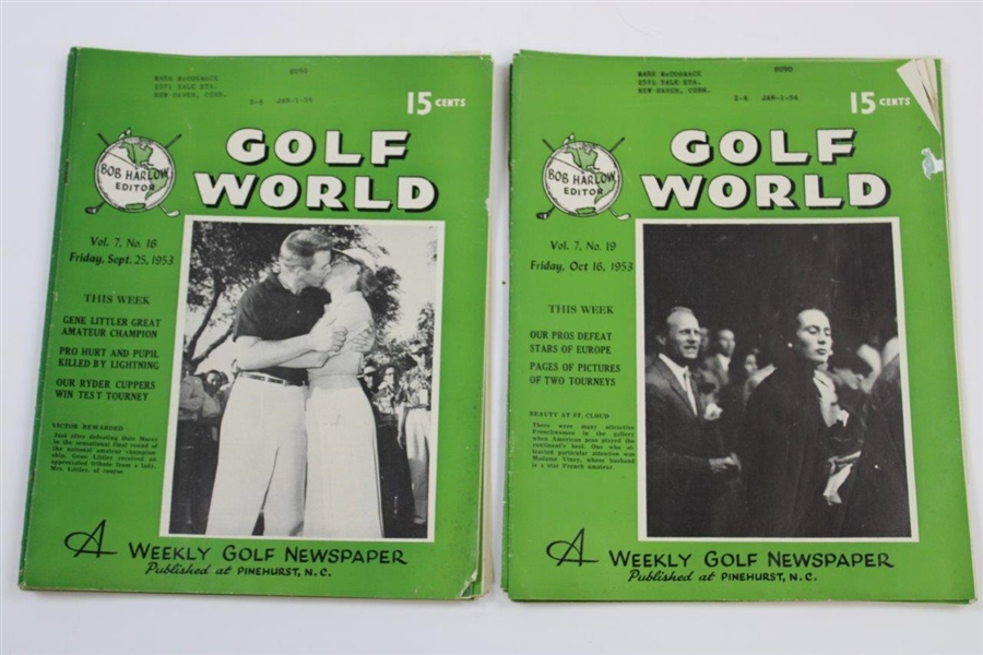 Fifteen (15) Various Golf World Magazines - 1952-1954 - Belonged to Mark McCormick