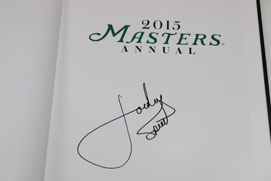 Jordan Spieth Signed 2015 Masters Tournament Green Annual Book JSA ALOA