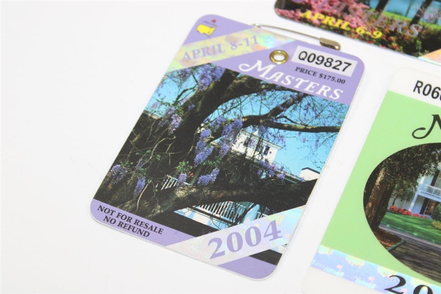 2004, 2006 & 2010 Masters Tournament SERIES Badges - Phil Mickelson Wins