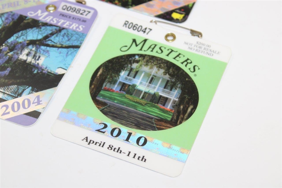 2004, 2006 & 2010 Masters Tournament SERIES Badges - Phil Mickelson Wins