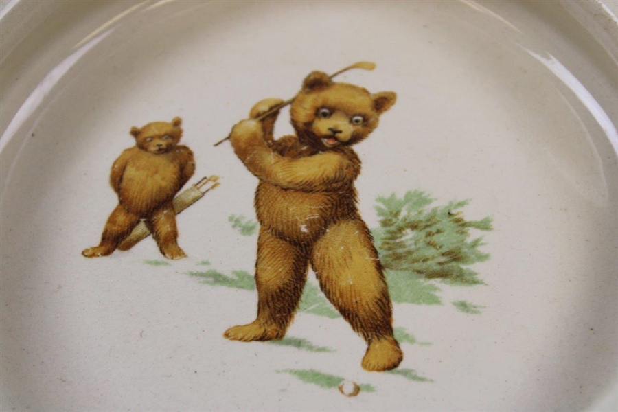 Vintage Grimwade’s Ltd. Ceramic Bears Playing Golf with Alphabet Around Perimeter Dish