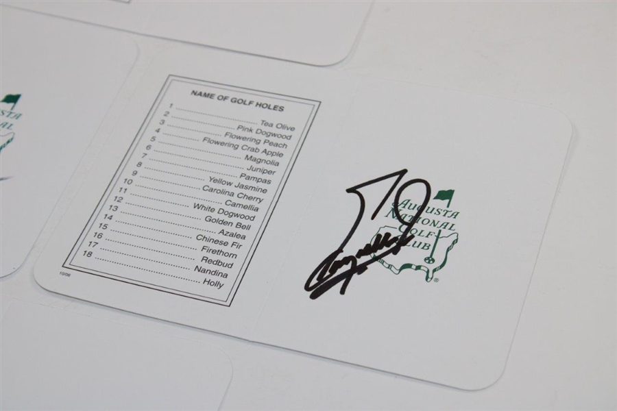 Zoeller, Singh, Couples & Lyle Signed Augusta National Golf Club Scorecards JSA ALOA
