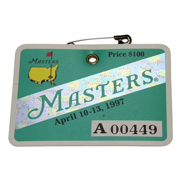 1997 Masters Tournament SERIES Badge # A00449 - Tiger Woods First Masters Win