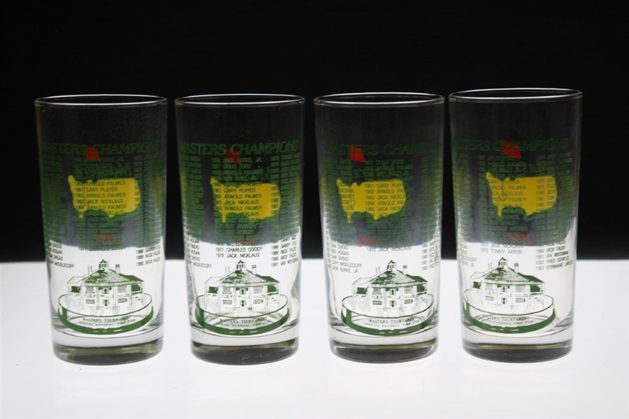 1991, 1992, 1993 & 1994 Masters Tournament Commemorative Glasses