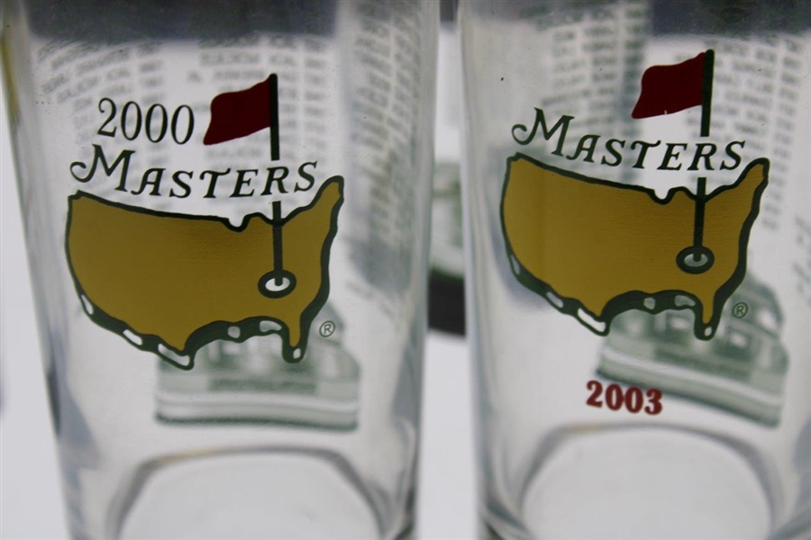 2000, 2003, 2004, 2006 & 2007 Masters Tournament Commemorative Glasses