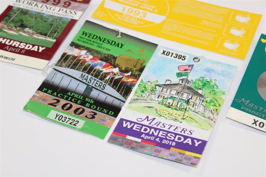 1993, 1999, 2000, 2003 & 2018 Masters Tournament Tickets
