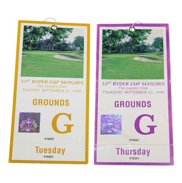 2 Tickets From 1999 Ryder Cup @ The Country Club