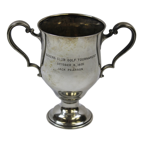 1925 Bakers Club Golf Tournament Tiffany Sterling Silver Trophy Won by Jack Pearson - October 6th