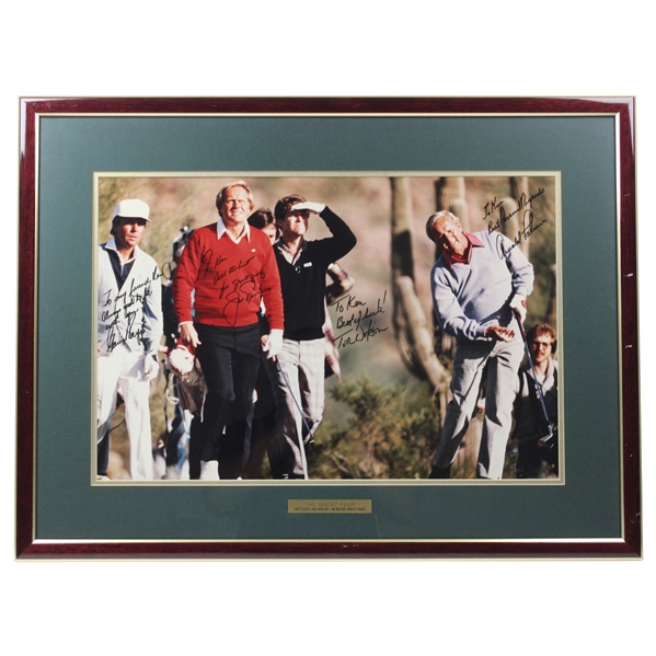 The Great Four' Palmer, Nicklaus, Player & Watson Signed Photo To Ken - Framed JSA ALOA