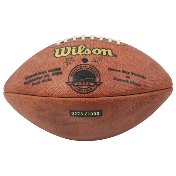 2002 Ford Field Inaugural Game Packers vs. Lions Ltd Ed Wilson Football 0275/1000
