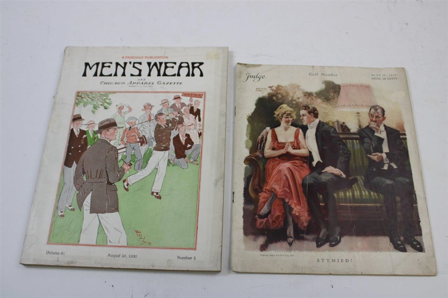 1917 Judge Golf Number 'Stymied' & 1930 Men's Wear Golf Magazines with Cover Art