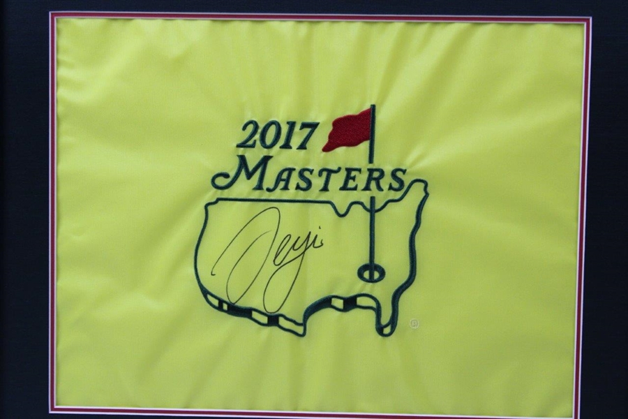 Sergio Garcia Signed 2017 Masters Embroidered Flag - Framed JSA ALOA